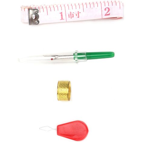 4-teiliges Nahttrenner-Set, kleine Nähwerkzeuge aus Kunststoff mit Fingerhut und weichem Lineal zum Öffnen und Entfernen von Nähten und Säumen (1/5)