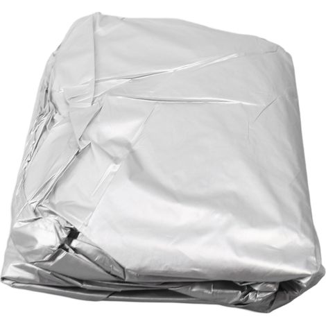 Housse de voiture argentée protection solaire universelle extérieure anti-poussière imperméable intempéries couverture complète (1/5)