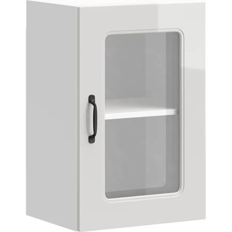 Armario de pared moderno para cocina práctico espacio de almacenamiento 40 x 31 x 60 cm fabricado en madera de ingeniería blanca brillante 020049952 (1/5)