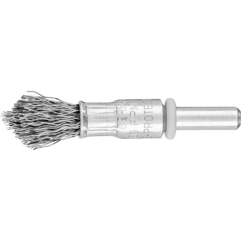 PFERD TOOLS spitze Pinselbürste ungezopft PBUS Ø10mm Schaft-Ø6 mm Stahl-Draht-Ø0,30 10 Stk