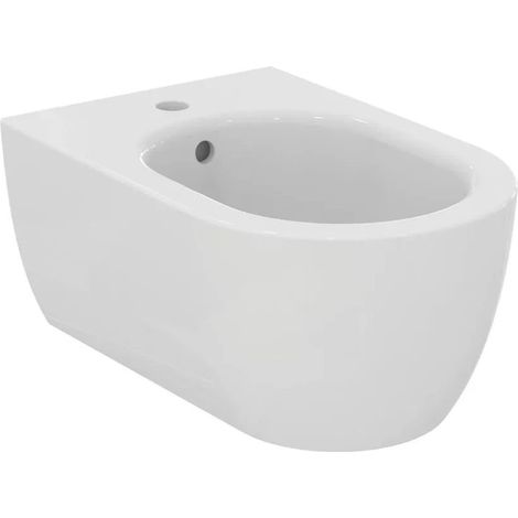 Ideal Standard Blend Curve bidet sospeso monoforo, con troppopieno, colore bianco finitura lucido T375001 (1/8)
