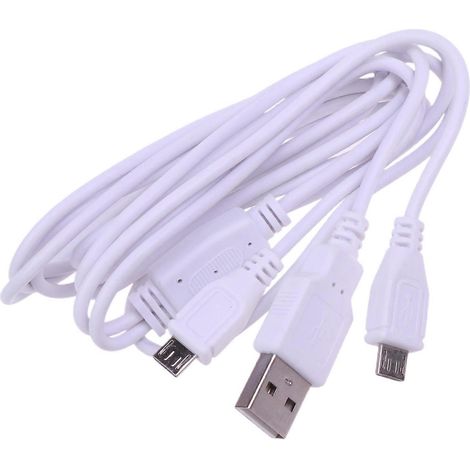 Câble Double Micro USB vers USB 2-en-1 - Charge Rapide Téléphone - 2 mètres (1/4)