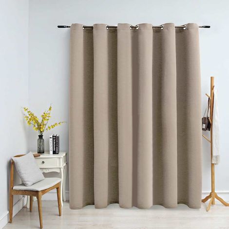 vidaXL Cortina opaca con anillas de metal beige 290x245 cm (1/5)