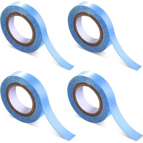 4 rotoli di nastro biadesivo impermeabile e resistente per parrucche con frontale in pizzo (1 cm e 0,8 cm, blu).