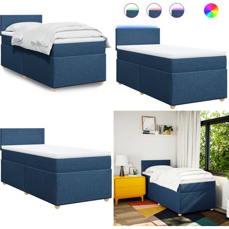 Giroletto a Molle con Materasso Blu 90x200 cm inTessuto - Materasso a molle insacchettate - Letto a molle