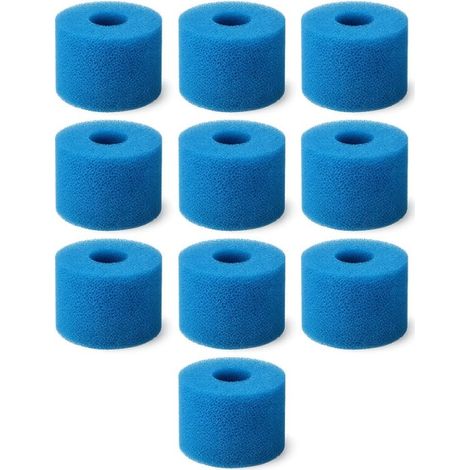 SINEA cartouche filtre spa en mousse type S1 et type VI fabriqué en France, lavable, compatible avec Intex, Bestway - x10