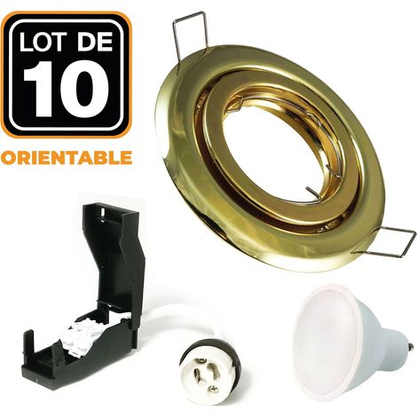 10 verstellbare EinbauEinbaustrahlers GOLD GU10 LED 5W eqv. 40W Warmweiß 3000K
