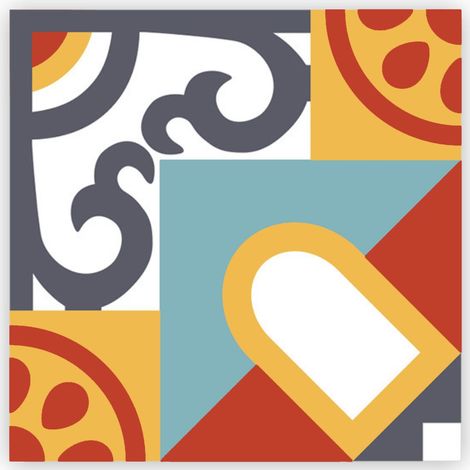 Ensemble de 6 stickers carreaux de ciment motifs (1/2)