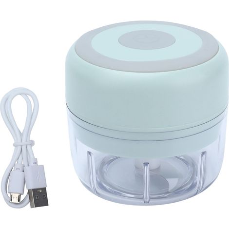 Hachoir à Ail Électrique 100ml USB Rechargeable, Broyeur à Viande Portable pour Cuisine Maison Vert (1/5)