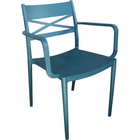 sedia da esterno elica garden "darleen" in polipropilene blu 55x55x81 cm