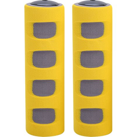 1 Paire de Poignées de Guidon Vélo Anti-Dérapantes en Mousse Douce pour Cyclisme (Gris Jaune) (1/5)