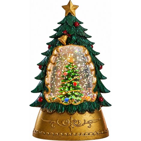 Boule à neige de Noël, lanterne, fonctionne à piles, décoration de Noël intérieure et extérieure, sapin de Noël en ABS (1/2)