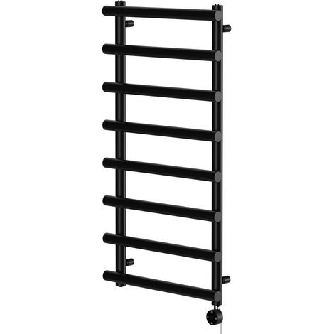 Finley Colore Matt Black 1150mm x 600mm Designer Digital Thermostatic Electric Heated Towel Rail (1/5)