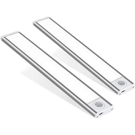 Éclairage sous meuble de cuisine, lot de 2 lampes d'armoire avec 54 LED, (20 cm)