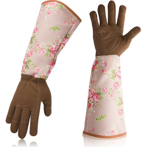 1 paire de gants de jardinage imprimés - marron (1/5)
