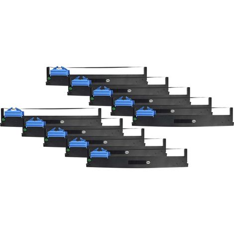 vhbw 10x Ribbon Cartridge compatible with Tally Dascom 5130 Dot Matrix, Receipt Printer - Black Ink Ribbon (1/4)