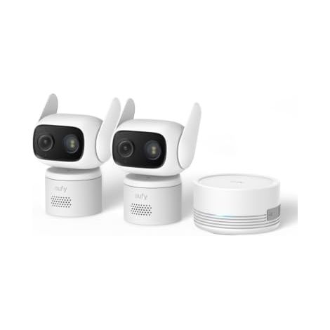 Anker WiredCam C31 - Juego de 2 cámaras de vigilancia (1080P HD, rotación de 360°, inclinación de 50°, USB-C, resistente a la intemperie, color e infrarrojos)