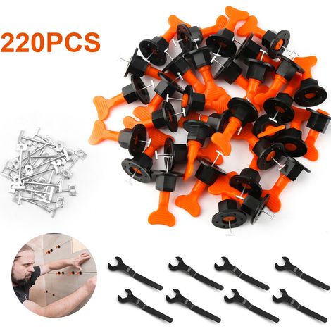 Wolketon Kit De Sistema De Nivelación De Baldosas. 220Pz Espaciadores De Niveladores De Baldosas Reutilizables Con 4Pz Llaves Especiales