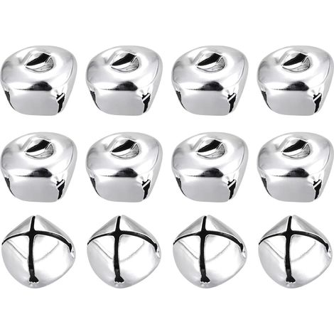 20 petites cloches de 3/4 pouces, adaptées à l'artisanat, au bricolage, à Noël, aux décorations de fête, aux fêtes musicales, aux décorations de maison, aux occasions festives et aux mariages, argent (1/5)