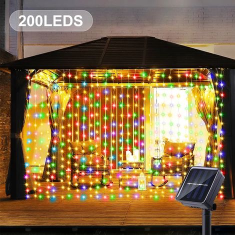 Guirlande lumineuse solaire (200 LED RGB) - 1 guirlande lumineuse d'extérieur féérique à énergie solaire - Compatible avec la décoration de la maison, du jardin et de la terrasse (1/5)