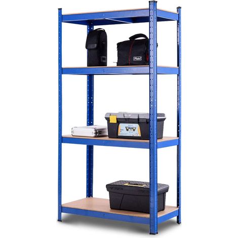 Costway – Rayonnage métallique 4 tablettes 40 x 80 cm – Charge 520 kg – Structure en fer anti-rouille – Idéal pour garage et atelier (1/5)