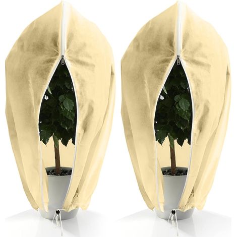 Voile Hivernage Plante, Housse d'hivernage pour Plantes Exterieur 80g/ avec Fermeture éclair et Cordon de Serrage Bâche Housses de Protection (1/4)
