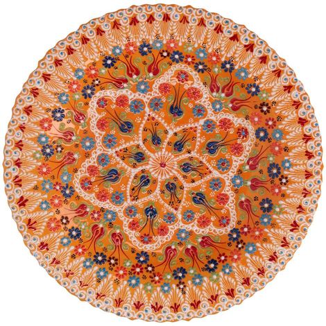 Centrotavola da Cucina Ø40xh8 cm in Ceramica Arancione