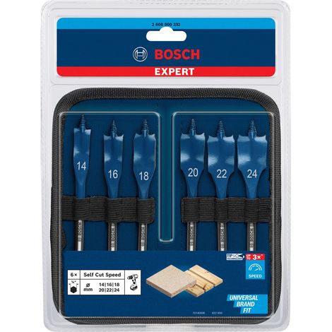 Bosch Expert SelfCut Speed Flachfräsbohrer-Set 14/16/18/20/22/24 mm 6tlg. - 2608900332