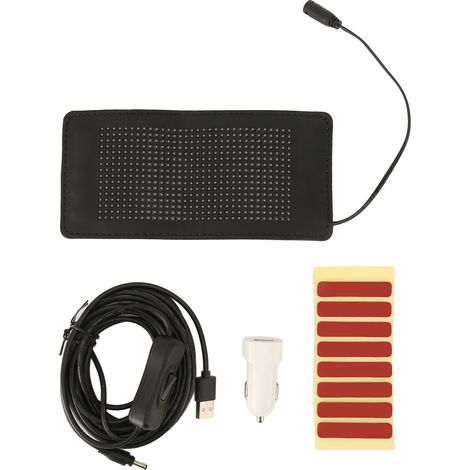 Panneau LED à défilement programmable avec application Bluetooth, panneau LED pliable et étanche pour voiture avec port USB 5 V, pour atelier, prise allume-cigare 12-24 V (1/5)