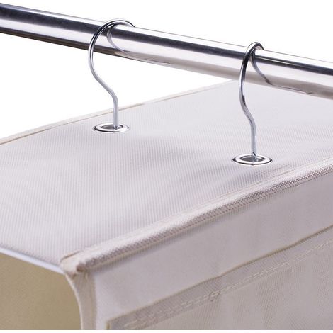 Pochette suspendue 4 couches 10 compartiments, rangement mural anti-poussière blanc cassé, pour maison (lot de 1) (1/5)