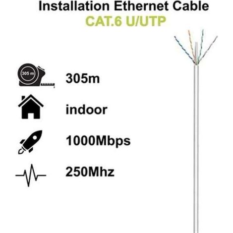 ewent IM1216 cavo di rete Cat6 grigio 305 metri (1/2)