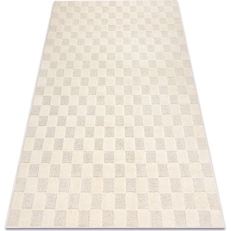 Tappeto DUNE 2838 crema – geometrico, scacchiera, struttura beige 240x330 cm