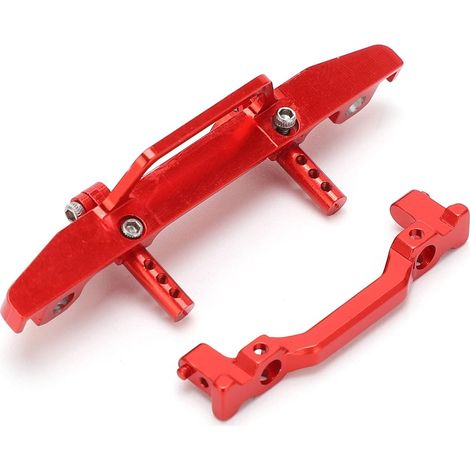 Jeu de Pare-Chocs Avant RC pour Voitures RC SCX24 90081/24, Mise à Niveau en Alliage d'aluminium avec Installation Facile (Rouge)
