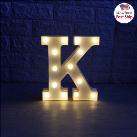 Lettre Lumineuse LED - 16 cm - Alimentation par 2 piles AAA - Température de couleur 5000 K - Blanc Chaud - Pour Décoration Intérieure Fête Mariage Anniversaire Noël (1/5)