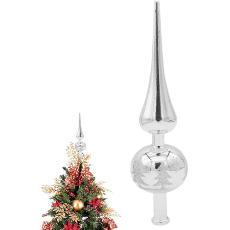 Cime d'arbre de Noël  Décorations d'arbre de Vacances Modernes  Toppers créatifs avec Motif de Flocon de Neige, Fournitures de décoration de fête de Noël (1/5)