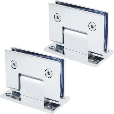 2 Pieces Clamp Door Hinge, 90 Degree Folding Wall Connector Hinge, Adaptable to 8-12 mm Doors, Polished Chrome Finish Stainless Steel, EBL5500-C-2P (1/4)