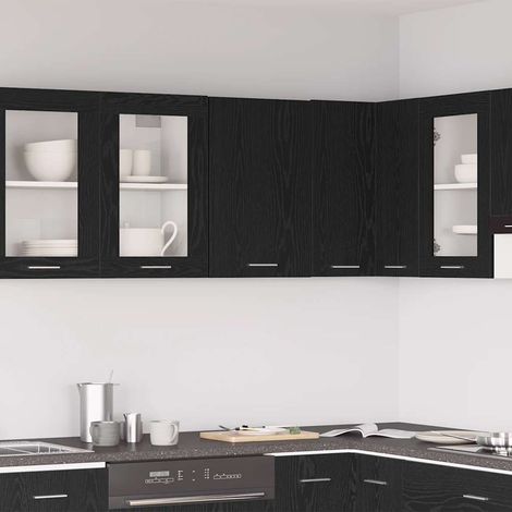 vidaXL Pensile pensile Rovere Nero 40x31x60 cm in Legno Multistrato