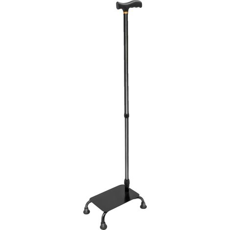 Bastón para subir escaleras con peldaño, altura ajustable, mayor seguridad, color negro. (1/2)