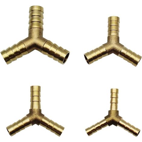 Raccord de tuyau pneumatique en laiton à barbes, 4 pièces, pour carburant, air, eau, diesel (6 mm, 8 mm, 10 mm, 12 mm) (1/4)