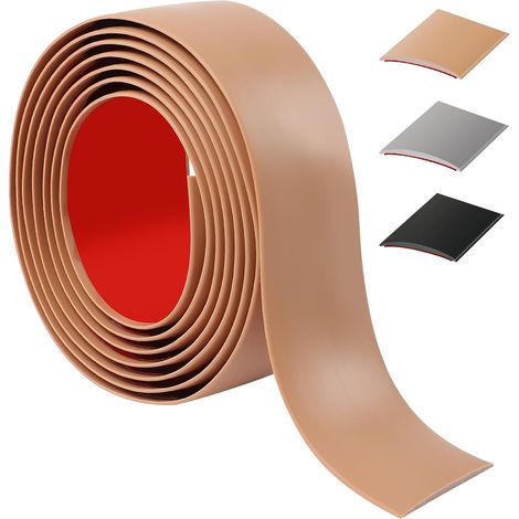 200cm Barre De Seuil Adhesive,Flexible Seuil De Porte Adhesif PVC,Barres De Transition De Seuil Pour La Cuisine/Salon,Profil De Transition Pour Joindre Les Joints De Sol/Carrelage/Laminé(4cm,Brun) (1/5)