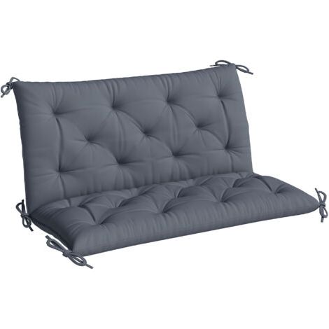 Outsunny Coussin de banc matelas assise dossier pour banc de jardin coussin balancelle canapé 3 places grand confort 100 x 98 x 8 cm gris
