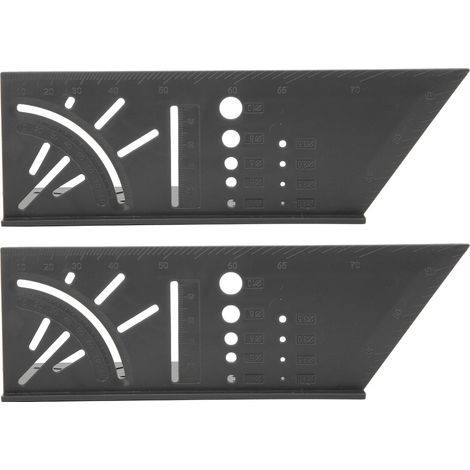Lot de 2 règles à tracer en plastique ABS gris foncé, outil de menuiserie multifonction carré pour marquage précis (1/5)