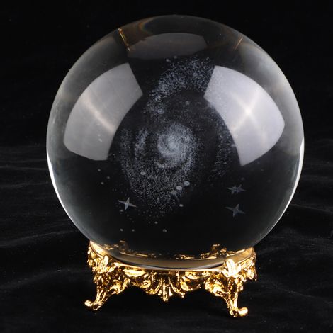 Boule de cristal K9 de 100 mm, accessoire de photographie décoratif (socle en métal doré) (1/5)