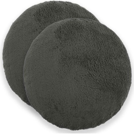 Kissenbezug 2 pcs HEERLEN Dunkelgrau Ø 30 cm Bouclé vidaXL (1/5)