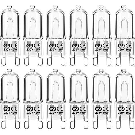Lot de 12 Ampoule G9 Halogène 40W Dimmable Blanc Chaud 2700K Pour Four Cuisinière Plafonnier (1/5)