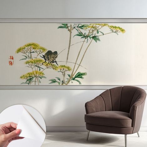 Papier peint autocollant avec imprimé pour décoration intérieure pour rénovation a motif Fleurs de la nature 250x104 cm (1/5)