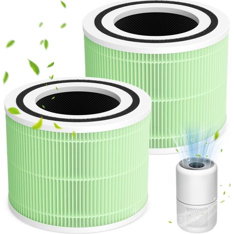 2 Stück Ersatzfilter für LEVOIT Core 300 / Core 300S Luftreiniger, 3-in-1 HEPA-Filter & Hocheffizienter Aktivkohlefilter & Vorfilter, Ersatz Core 300-RF Filter,für Allergiker Raucher (1/5)