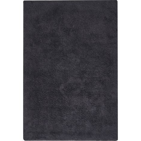 Tappeto da bagno in cotone rettangolare nero 60 x 90 Goela