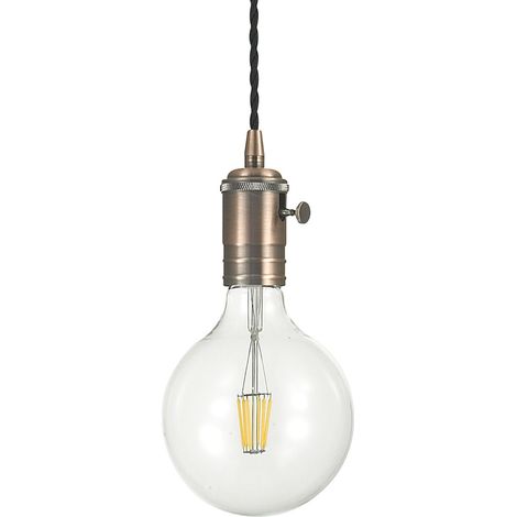 Sospensione Rustica-Country Doc Metallo Rame 1 Luce E27 (1/3)