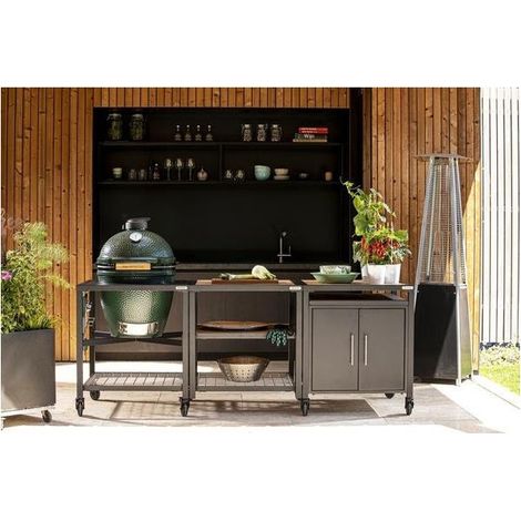 Pack 2XL - Table modulaire + Meuble placard + Meuble extension - Egg - ConvEGGtor - 8 roues et connecteur - Big Green Egg